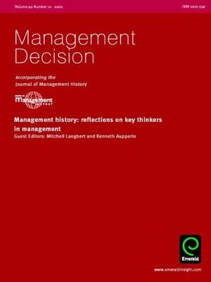 cover image of Management Decision, Volume 40, Issue 10